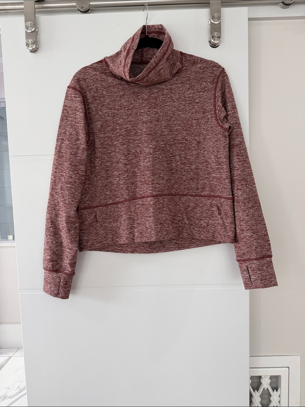 lululemon athletica Marled Burgundy Cowl Neck Pullover
